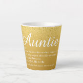 Gold Glitter Chic Script tante Definition Latte Mok (Voorkant)