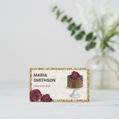 Gold Glitter Chocolate Cake Pastry Chef Bakery Visitekaartje (Staand voorkant)
