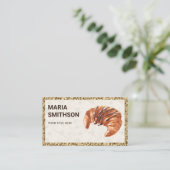 Gold Glitter Chocolate Croissant Bakery Visitekaartje (Staand voorkant)