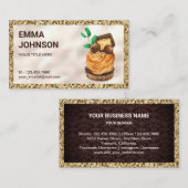 Gold Glitter Chocolate Tart Pastry Chef Bakery Visitekaartje (Voorkant / Achterkant)