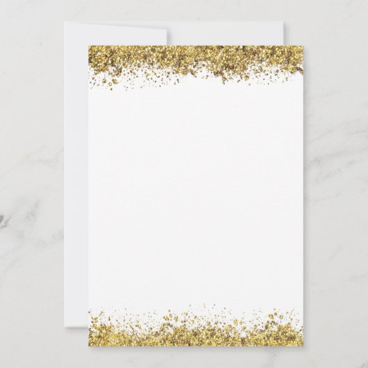 Gold Glitter Christmas Party Save the Date card Kaart (Achterkant)