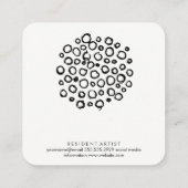 Gold Glitter Circle Folie Patroon Vierkante Visitekaartje (Achterkant)