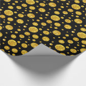 Gold Glitter Circles Patroon Cadeaupapier (Hoek)