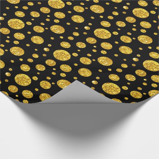 Gold Glitter Circles Patroon Cadeaupapier (Hoek)