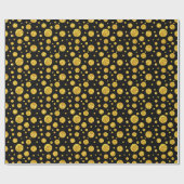 Gold Glitter Circles Patroon Cadeaupapier (Vlak)