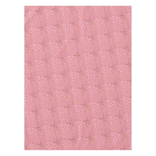 Gold Glitter City Stippen op Snoep Roze Tafelkleed (Voorkant)