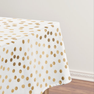Gold Glitter City Stippen op White Table Cloth Tafelkleed