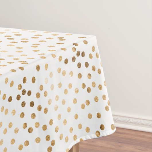 Gold Glitter City Stippen op White Table Cloth Tafelkleed (Voorbeeld)