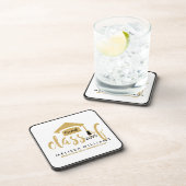Gold Glitter Class of 2016 Modern Text Design Bier Onderzetter (Rechterzijde)
