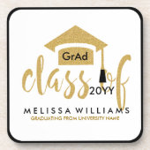 Gold Glitter Class of 2016 Modern Text Design Bier Onderzetter (Voorkant)