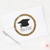 Gold Glitter Class of 2022 Afstuderen Ronde Sticker (Envelop)
