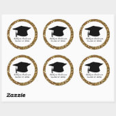 Gold Glitter Class of 2022 Afstuderen Ronde Sticker (Vel)