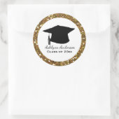Gold Glitter Class of 2022 Afstuderen Ronde Sticker (Tas)