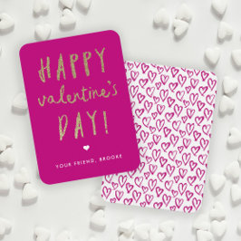 Gold Glitter Classroom Happy Valentijn Day Notitiekaartje