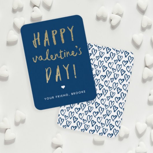 Gold Glitter Classroom Happy Valentijn Day Notitiekaartje