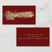 Gold Glitter Cleaner Tools Brush Stroke Red Visitekaartje (Voorkant / Achterkant)