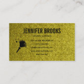 Gold Glitter Cleaning Service Housekeeper Maid Visitekaartje (Achterkant)