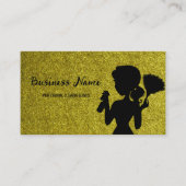 Gold Glitter Cleaning Service Housekeeper Maid Visitekaartje (Voorkant)