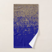 Gold Glitter Cobalt Blue Gradient Ombre Confetti Bad Handdoek (Handdoek)