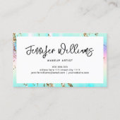 Gold Glitter Colorful Modern Makeup Artist Script Visitekaartje (Achterkant)