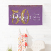 Gold Glitter Confetti 50 & Fabulous Paars Spandoek (Insitu)