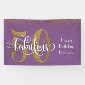 Gold Glitter Confetti 50 & Fabulous Paars Spandoek (Horizontaal)