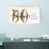 Gold Glitter Confetti 50 & Fantastische Happy Birt Spandoek (Beurs)