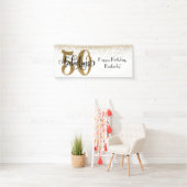 Gold Glitter Confetti 50 & Fantastische Happy Birt Spandoek (Insitu)