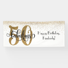 Gold Glitter Confetti 50 & Fantastische Happy Birt Spandoek