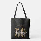 Gold Glitter & Confetti 50 & handig, persoonlijk a Tote Bag (Achterkant)