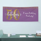 Gold Glitter Confetti 50 & Paars Spandoek (Beurs)