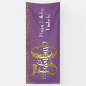 Gold Glitter Confetti 50 & Paars Spandoek (Verticaal)