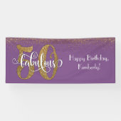 Gold Glitter Confetti 50 & Paars Spandoek (Horizontaal)