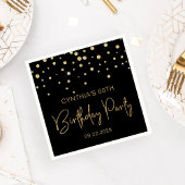 Gold Glitter Confetti 60th Birthday Party Black Servet
