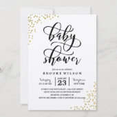 Gold Glitter Confetti Baby shower Uitnodiging (Voorkant)