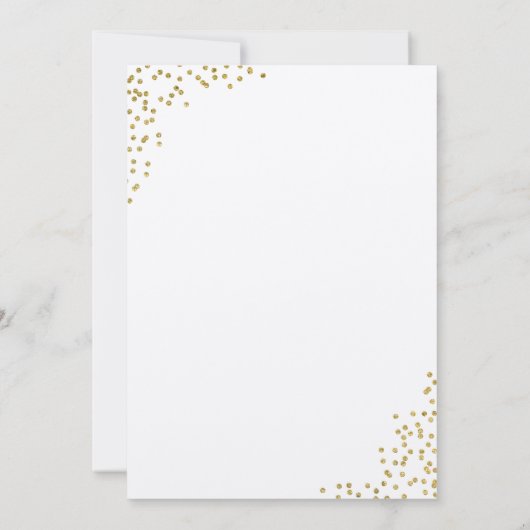 Gold Glitter Confetti Baby shower Uitnodiging (Achterkant)