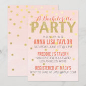 Gold Glitter Confetti Bachelorette Kaart (Voorkant / Achterkant)