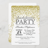 Gold Glitter Confetti Bachelorette Party nodigt ui Kaart (Voorkant / Achterkant)