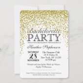 Gold Glitter Confetti Bachelorette Party nodigt ui Kaart (Voorkant)