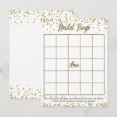 Gold Glitter Confetti Bingo Vrijgezellenfeest Spel Uitnodiging Briefkaart (Voorkant / Achterkant)