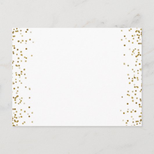 Gold Glitter Confetti Bingo Vrijgezellenfeest Spel Uitnodiging Briefkaart (Achterkant)