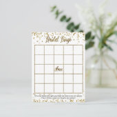 Gold Glitter Confetti Bingo Vrijgezellenfeest Spel Uitnodiging Briefkaart (Staand voorkant)