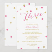 Gold Glitter Confetti Birthday Kaart (Voorkant / Achterkant)