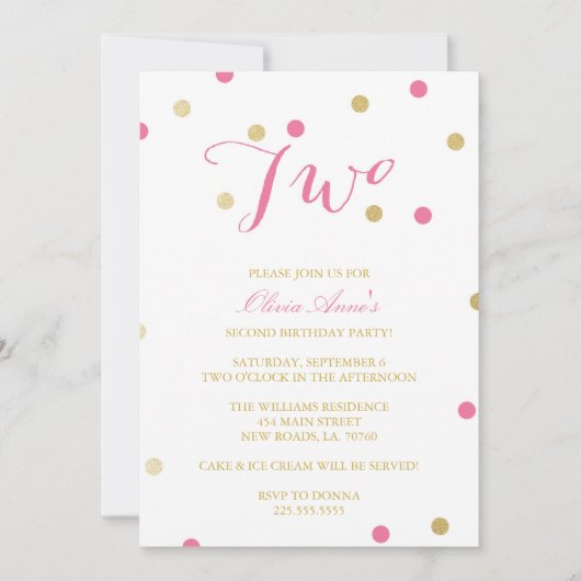 Gold Glitter Confetti Birthday Kaart (Voorkant)