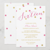 Gold Glitter Confetti Birthday Kaart (Voorkant / Achterkant)