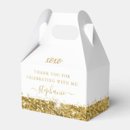Gold Glitter Confetti Birthday Mitzvah Hartelijk d Bedankdoosjes