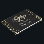 Gold Glitter Confetti Black 21st Birthday Party Gastenboek<br><div class="desc">Elegant 21e verjaardag Gold Glitter Confetti Black sjabloon.</div>