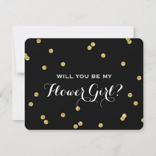Gold Glitter Confetti Black   BLOEMENMEISJE Kaart