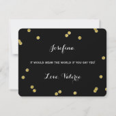 Gold Glitter Confetti Black | Matron of Honor Kaart (Achterkant)