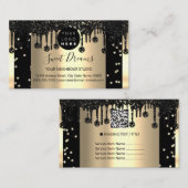 Gold Glitter Confetti Black VIP-schijven omhuld Visitekaartje (Voorkant / Achterkant)